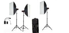 Golden Eagle FX400 400W 3 Lü Paraflaş Set Çantalı