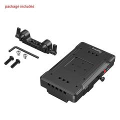 SmallRig V Montajlı Pil Adaptör Plakası, İkili 15mm Çubuk Kelepçesi ile 3058