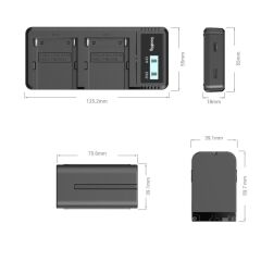 SmallRig 3823 NP-F970 Batarya ve Şarj Cihazı Kiti