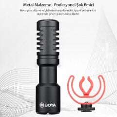 Boya BY-MM1 Pro Çift Kafalı Shotgun Mikrofon