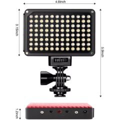 GVM 5S Bi-Color Kamera Üstü Dahili Akülü Mobil Led Işık (12x8cm)
