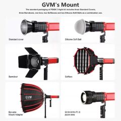 GVM PD60C 60W RGB Dahili Akülü 3'lü LED Işık Seti