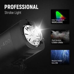 Neewer S101-400W Pro Profesyonel Stüdyo Flaşı (Tek)