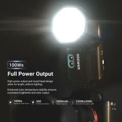 Neewer Z3R-C Canon Uyumlu 100W Yuvarlak Kafa Akülü Tepe Flaşı
