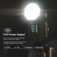 Neewer Z3R-C Canon Uyumlu 100W Yuvarlak Kafa Akülü Tepe Flaşı
