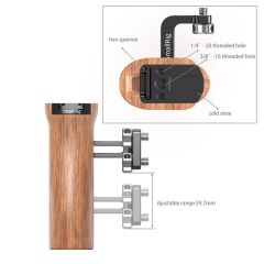 SmallRig HSN2093D Ahşap Yan Sap, 1/4''-20 Vidalarla Birlikte