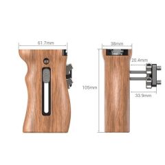 SmallRig HSN2093D Ahşap Yan Sap, 1/4''-20 Vidalarla Birlikte