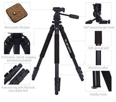 Weifeng WF-6663A Profesyonel Tripod