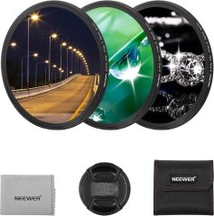 NEEWER 82mm 3'lü Yıldız Filtre Kiti (4, 6, 8 Noktalı)