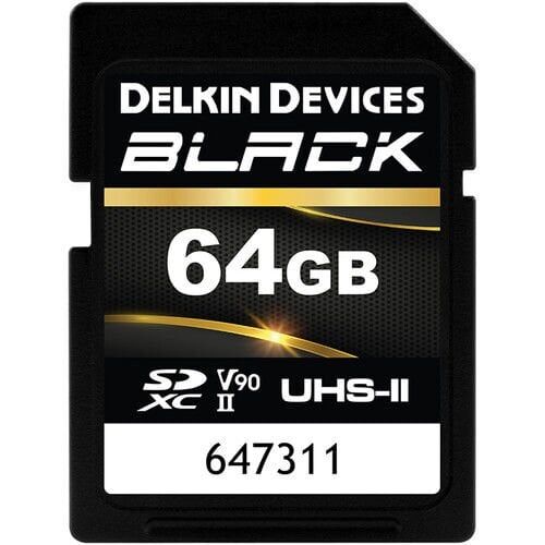 Delkin 64GB SD UHS-II  U3 V90 Box Pkg Black Hafıza Kartı