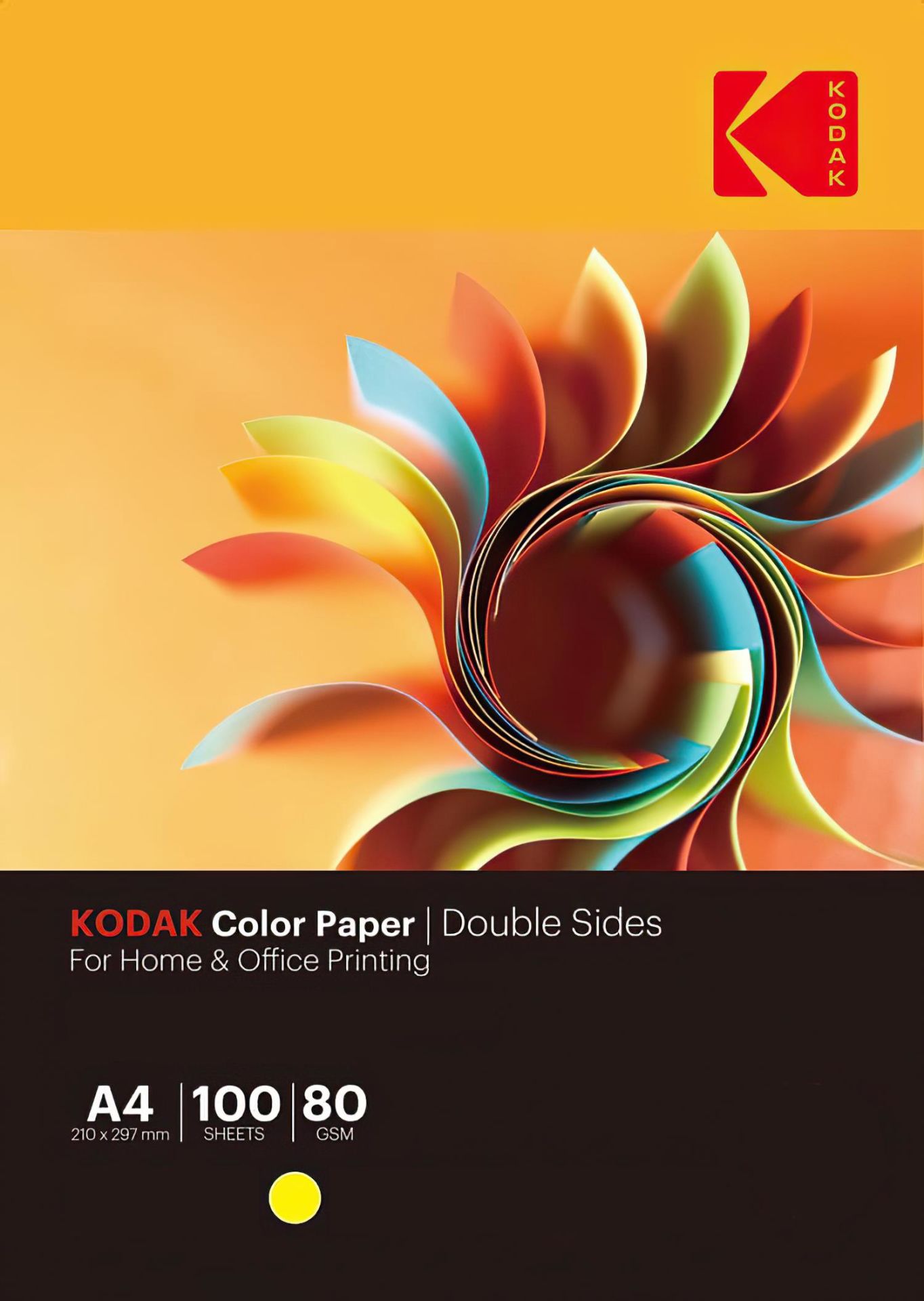 Kodak A4 Renkli Fotokopi Kağıdı 80gr-100 Ad.- Canlı Sarı