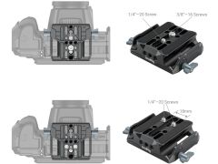 SmallRig 3357 Çift 15mm Çubuk Kelepçeli Evrensel Taban Plakası Baseplate