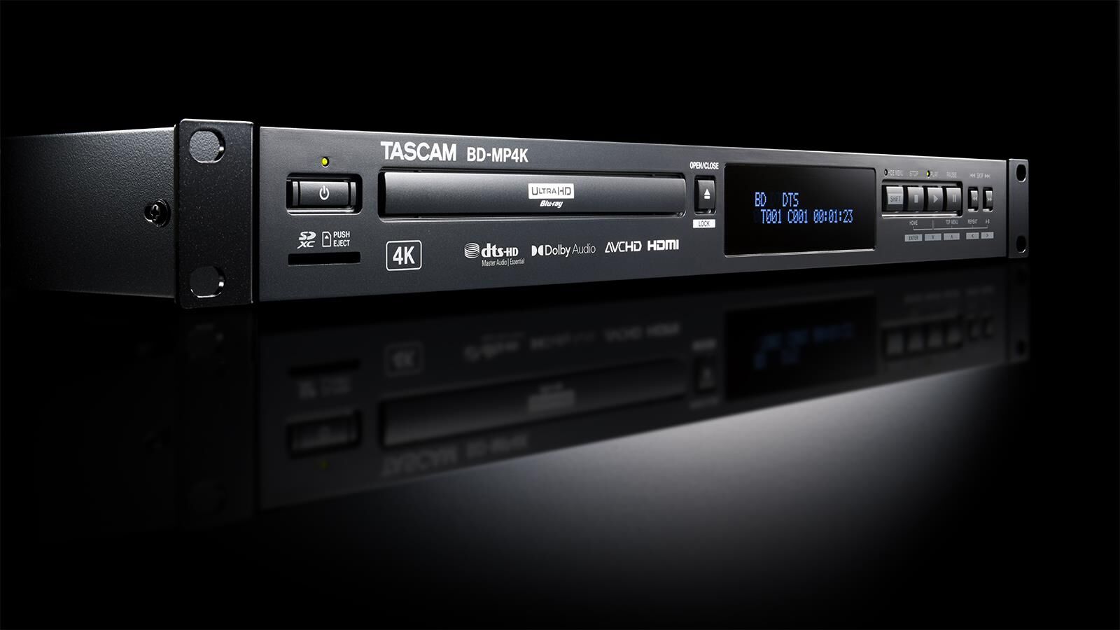 Tascam BD-MP4K-SD ve USB Oynatma Özellikli Profesyonel Sınıf 4K UHD Blu-ray Oynatıcı