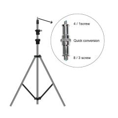 GVM 280cm Paslanmaz Çelik Işık Ayağı