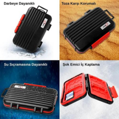PDX Darbeye Dayanıklı Hafıza Kartı Koruma Kutusu (24 Kart – 4 CF / 8 SD / 12 MicroSD)