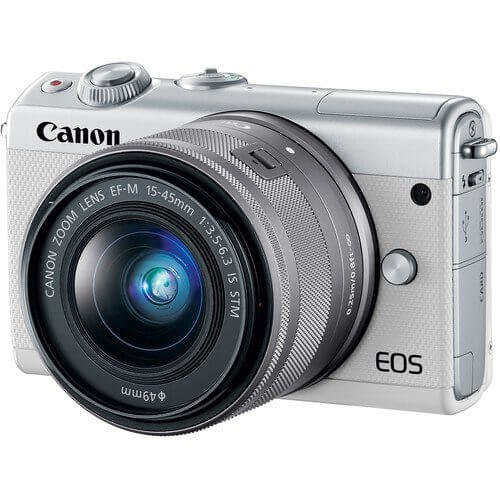 Canon Eos M100 15-45mm IS STM Aynasız Fotoğraf Makinesi (Beyaz)