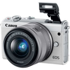 Canon Eos M100 15-45mm IS STM Aynasız Fotoğraf Makinesi (Beyaz)