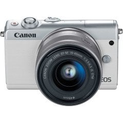 Canon Eos M100 15-45mm IS STM Aynasız Fotoğraf Makinesi (Beyaz)