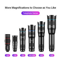 Apexel Klasik Mobil 60X Akıllı Telefon Telefoto Lens Kiti