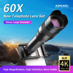 Apexel Klasik Mobil 60X Akıllı Telefon Telefoto Lens Kiti