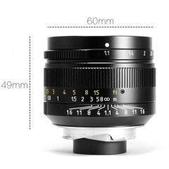 7artisans 50mm F1.1 Fixed Lens (Leica M-mount) Siyah