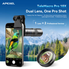 Apexel 10X Telephoto Lens&200mm Macro Lens Kit