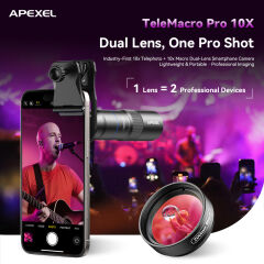 Apexel 10X Telephoto Lens&200mm Macro Lens Kit