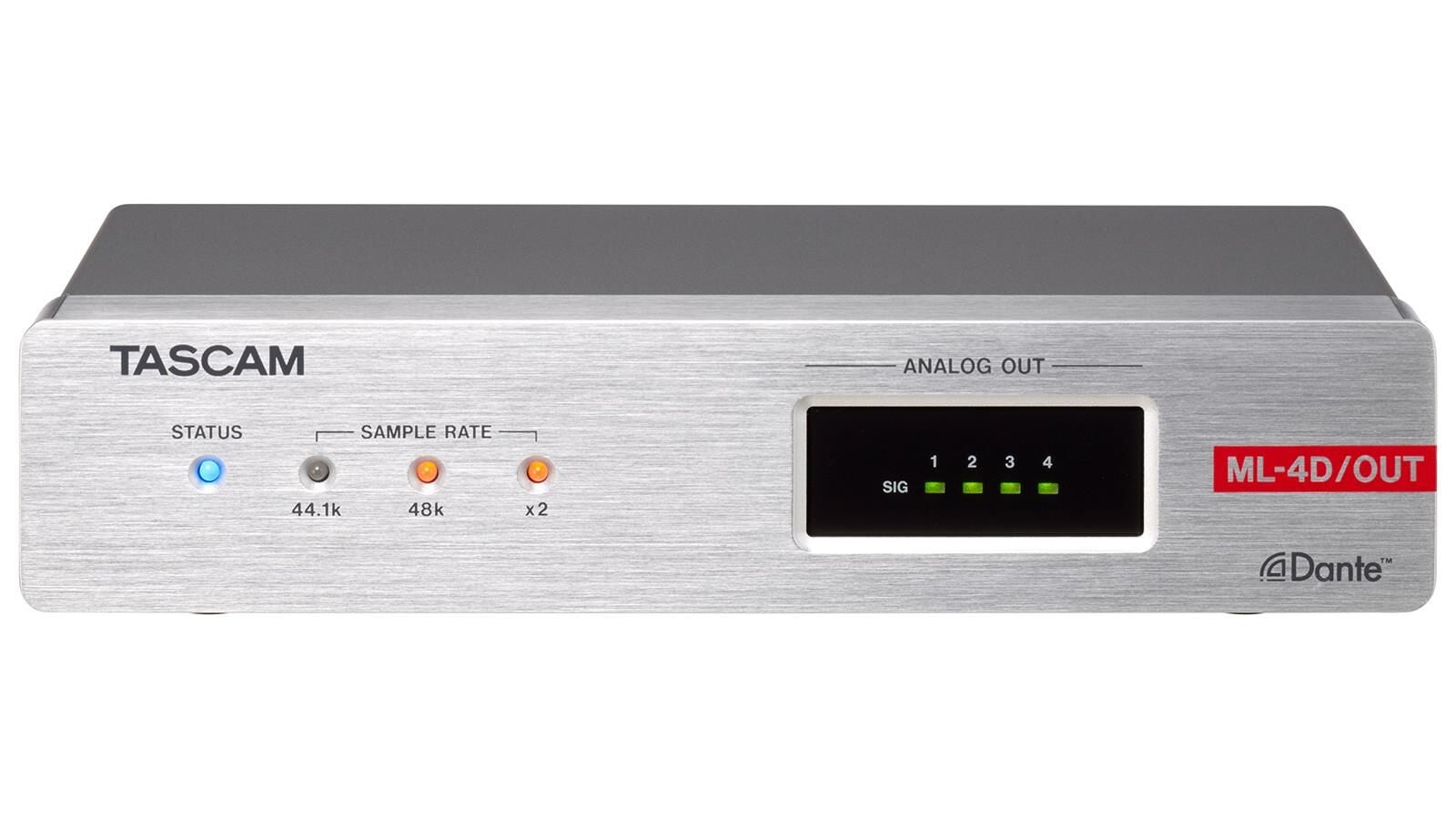 Tascam ML-4D-OUT-E Dahili DSP Mikseri ile 4 Kanallı Hat Çıkışlı Dante Dönüştürücü