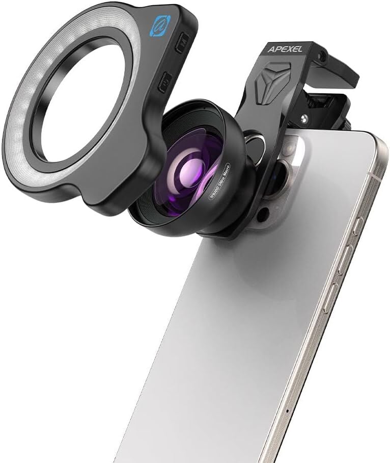 Apexel  HB100UFL Ultra Macro Lens With Fill Lıght