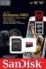 SanDisk 512GB Extreme Pro MicroSDXC Hafıza Kartı (200mb/s)