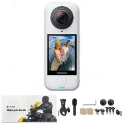Insta360 X5 Beyaz Aksiyon Kamerası - Motosiklet Kiti