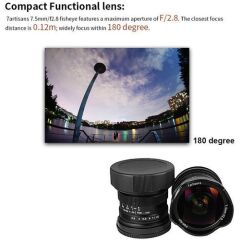 7artisans 7.5mm F2.8 APS-C Fisheye Fixed Lens (Sony E Mount)
