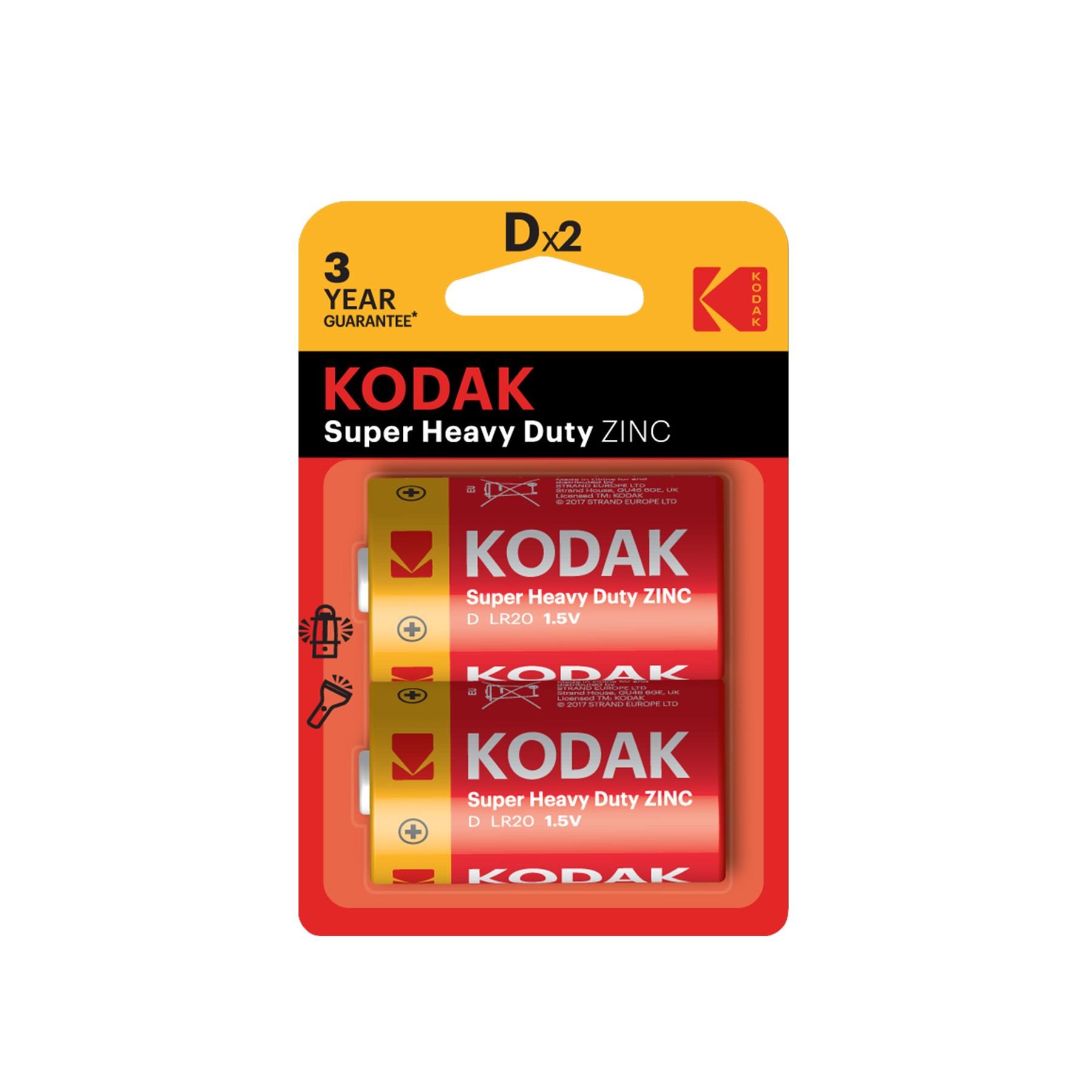 Kodak 2 Adet Blisterli Çinko Karbon Büyük Pil-D