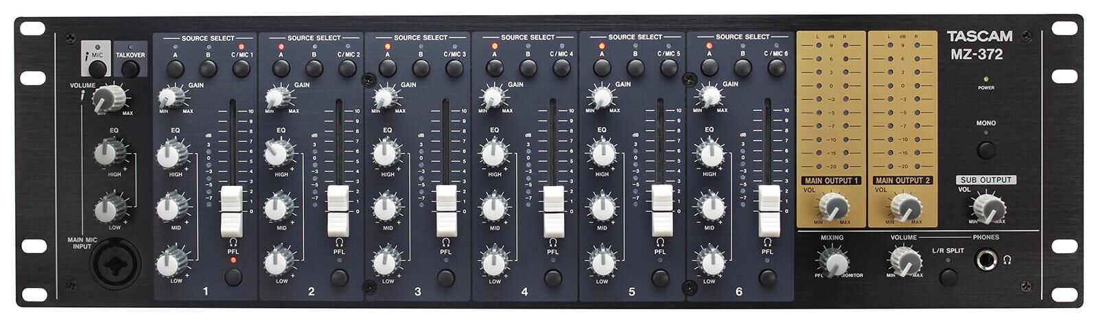 Tascam MZ-372 7 Kanallı Raf Tipi Çok Bölgeli Mikser