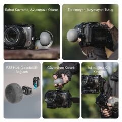 FALCAM F22 Quick Release Mushroom Handle Kamera Tutma Kolu Siyah - 3040B