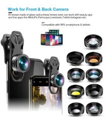 APEXEL 11'i 1 Arada Cep Telefonu  İphone & Android İçin Akıllı Telefon Lens Kiti