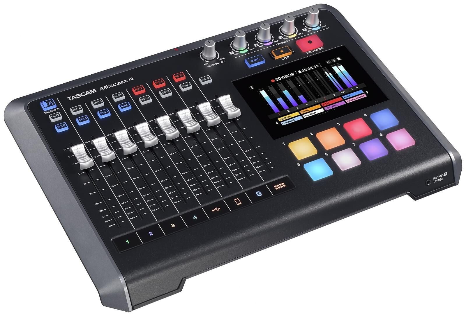 Tascam MIXCAST 4 Podcast Yayını İçin 4 Kanal Mikser & Kaydedici ve USB Ses Arabirimi