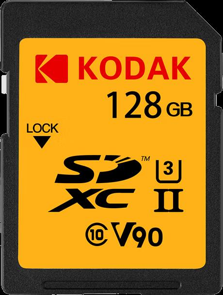 Kodak 128GB SD UHS-II U3 V90 Hafıza Kartı (280MB/s - 240MB/s)