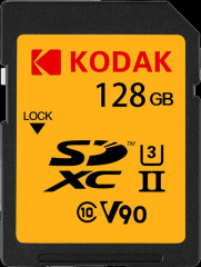 Kodak 128GB SD UHS-II U3 V90 Hafıza Kartı (280MB/s - 240MB/s)