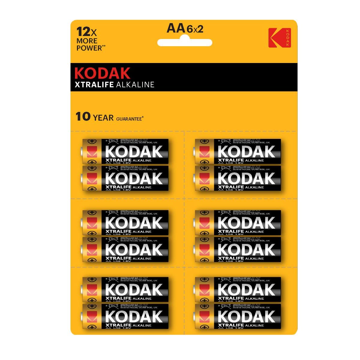 Kodak Xtralıfe 12 Adet Alkalin Kalem Pil - 6x2-AA