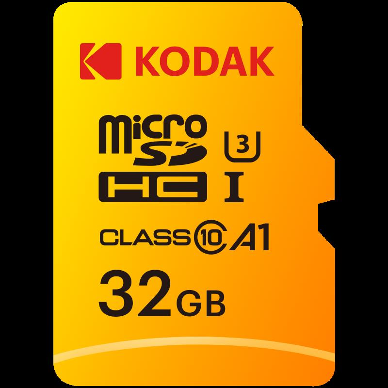 Kodak 32GB Micro SD UHS-I U3/V30/A1 Hafıza Kartı + Adaptör (Sarı)