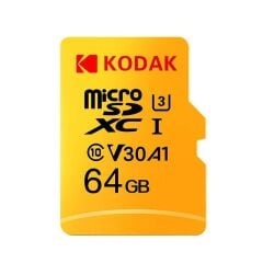 Kodak 64GB Micro SD UHS-I U3/V30/A1 Yellow Kart + Adaptör