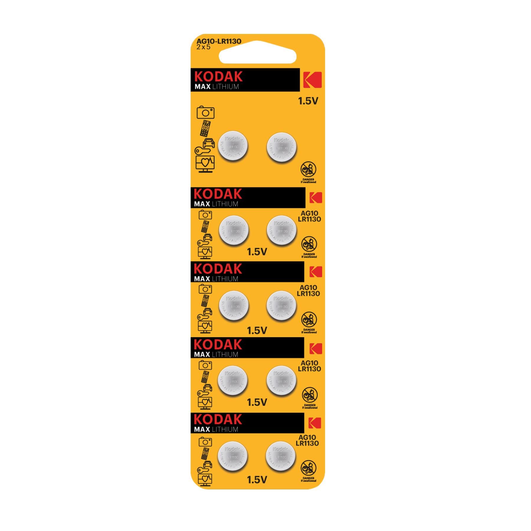 Kodak 10 Adet Ultra Alkalin Düme Pil-AG10/LR1130