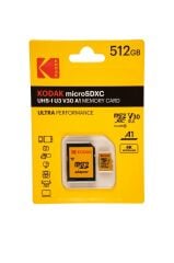 Kodak 512GB Micro SD UHS-I U3/V30/A1 Yellow Kart + Adaptör
