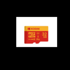 Kodak 32GB Micro SD UHS-I U3/V30/A1 Hafıza Kartı + Adaptör (Kırmızı)