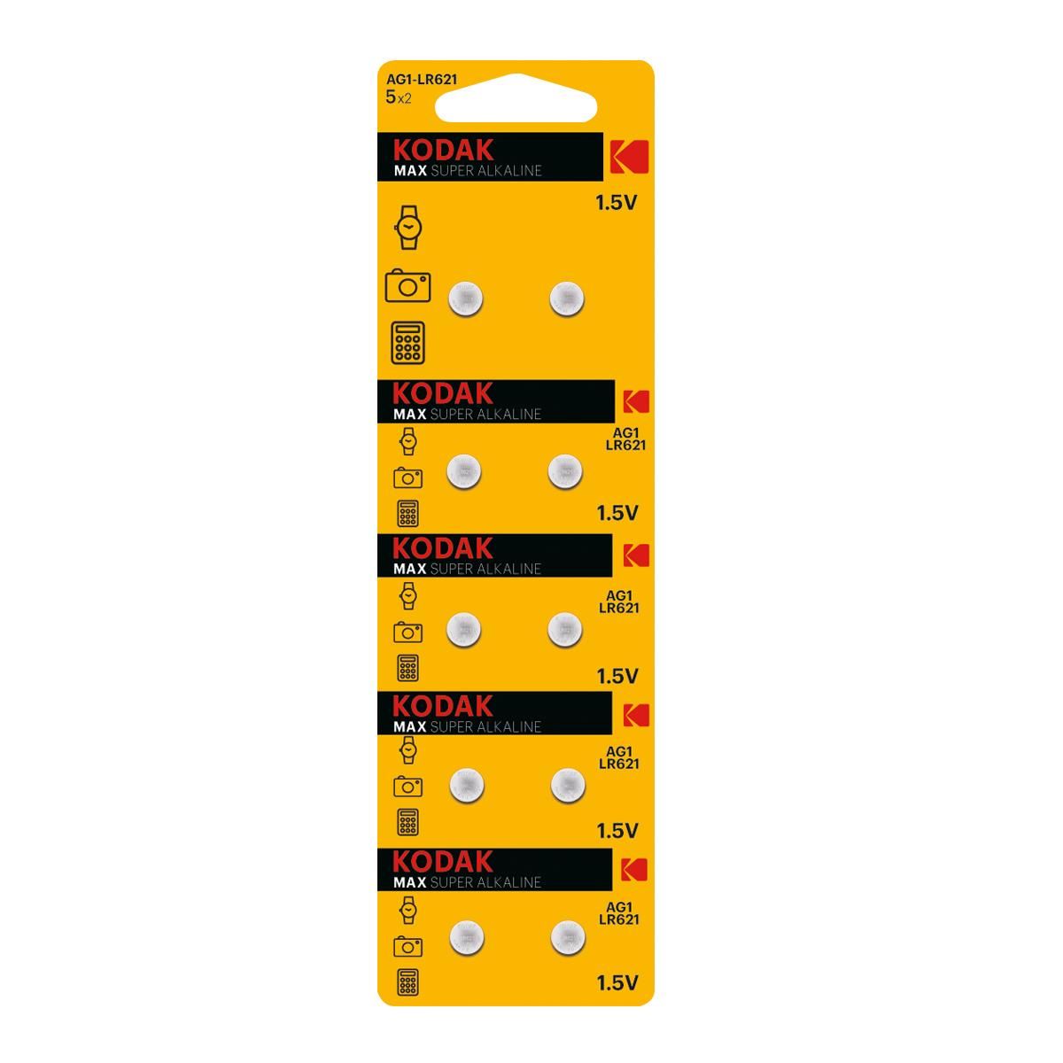 Kodak Max Alkaline 10 Adet AG1-LR621 Düğme Pil