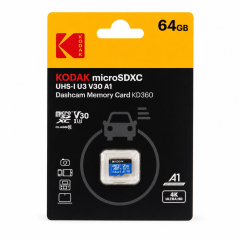 Kodak 64GB Micro SD UHS-I U3/V30/A1 Araç Kamerası İçin Kart KD360