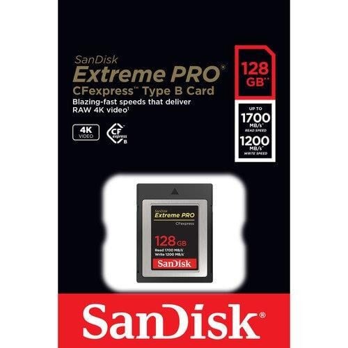 SanDisk Extreme PRO 128GB 1700MB/s CFexpress Type B Hafıza Kartı