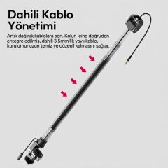 Ulanzi ZJ08 Cold Shoe Mikrofon Uzatma Kolu Ayarlanabilir Boom Arm - S008