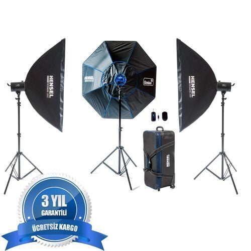 Hensel Himax 500-800W 3'lü Paraflaş Set